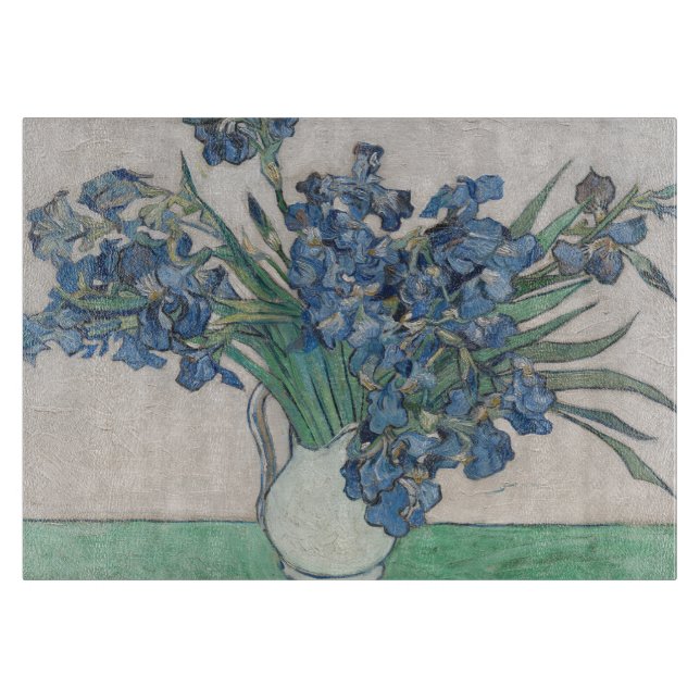 Van Gogh Iris Vase Painting Impressionism Cutting Board (Front)