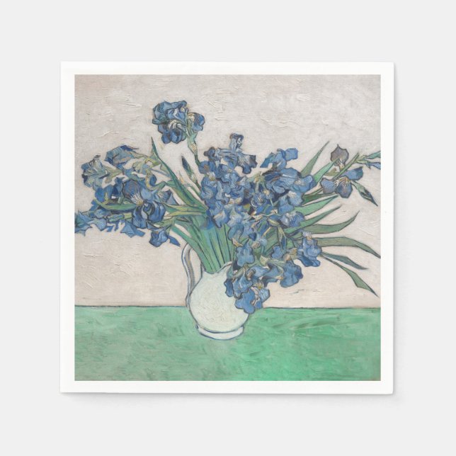 Van Gogh Iris Vase Painting Impressionism Napkin (Front)