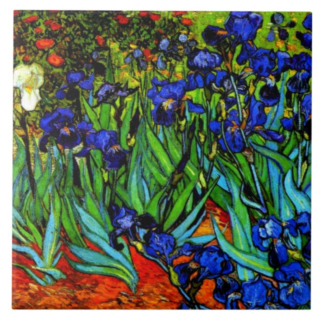 Van Gogh - Irises, beautiful painting Ceramic Tile (Front)