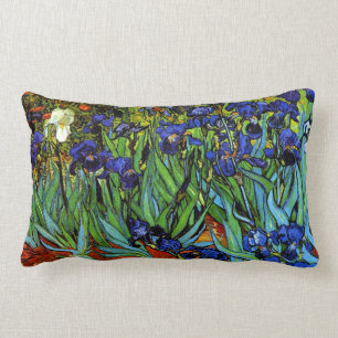 Van Gogh - Irises, beautiful painting Lumbar Cushion