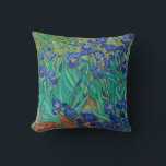 Van Gogh Irises. Blue floral vintage impressionism Cushion<br><div class="desc">Van Gogh "Irises" throw pillow. Blue floral impressionism art.</div>