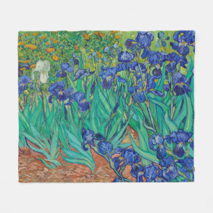 Van Gogh Irises. Blue floral vintage impressionism Fleece Blanket