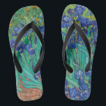 Van Gogh Irises. Blue floral vintage impressionism Thongs<br><div class="desc">Van Gogh "Irises" flip flops. Blue floral impressionism art.</div>