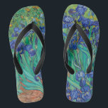 Van Gogh Irises. Blue floral vintage impressionism Thongs<br><div class="desc">Van Gogh "Irises" flip flops. Blue floral impressionism art.</div>