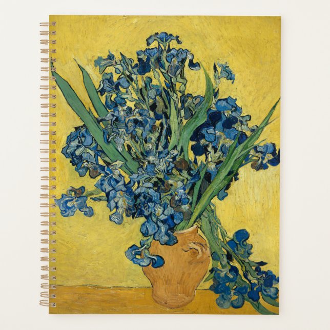 Van Gogh Irises - Bold Blue & Yellow Art Planner (Front)
