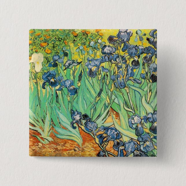 Van Gogh Irises Button (Front)