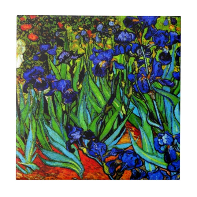 Van Gogh - Irises Ceramic Tile (Front)