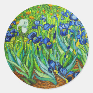 Van Gogh Irises Classic Round Sticker