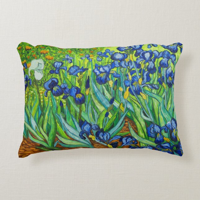 Van Gogh Irises Decorative Cushion (Front)