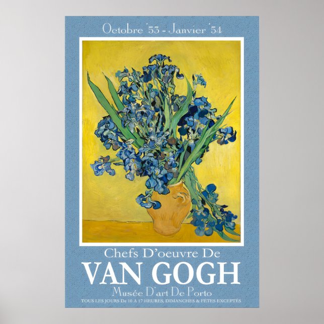 Van Gogh Irises Exhibition Poster Museum Art (Front)