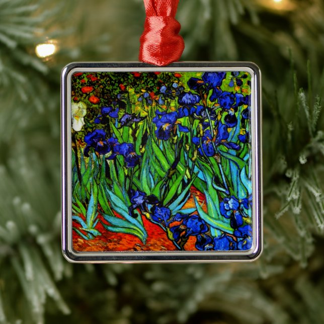 Van Gogh - Irises, famous painting, Metal Ornament (Tree)