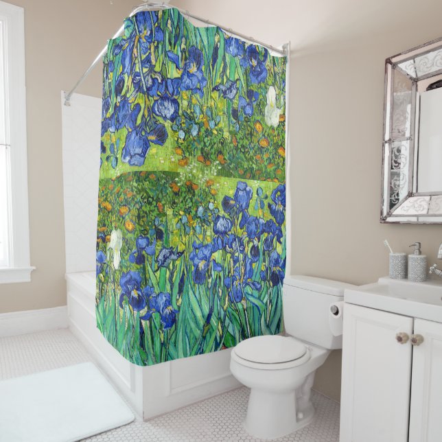 Van Gogh Irises Flowers Painting Shower Curtain (In Situ)