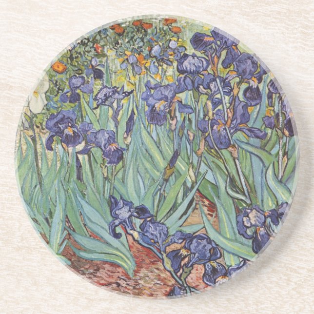 Van Gogh Irises Impressionist Flowers Coaster (Front)