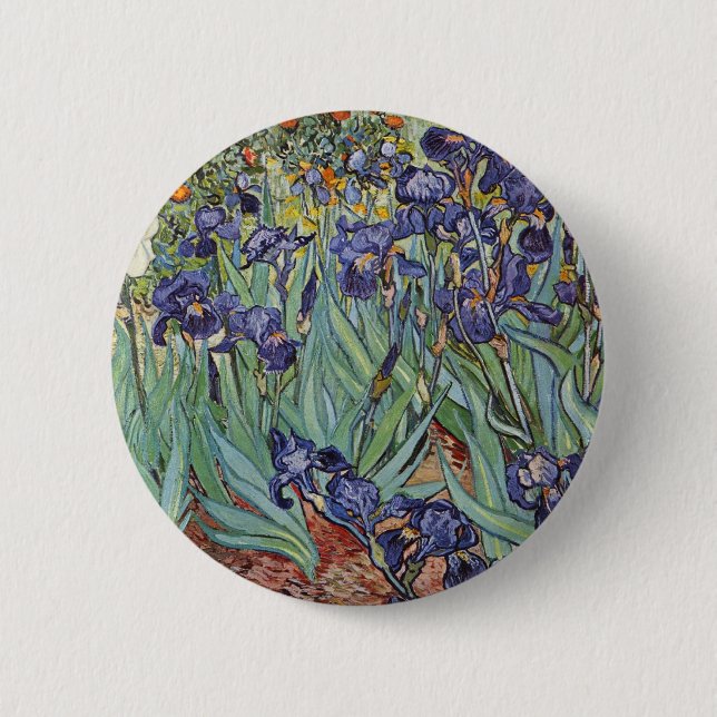Van Gogh Irises Impressionist Painting 6 Cm Round Badge (Front)