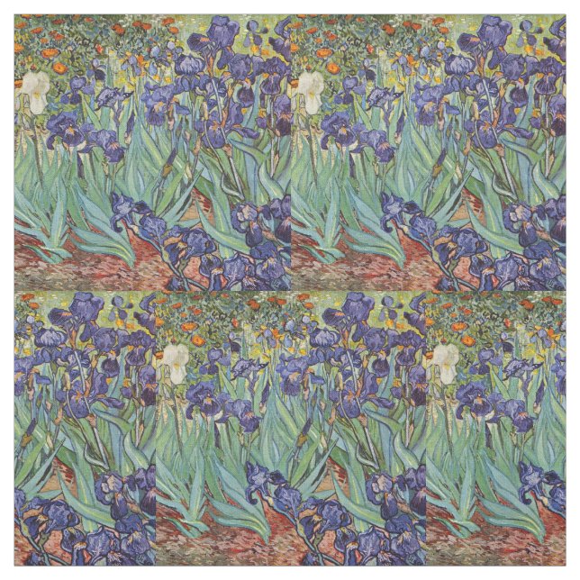 Van Gogh Irises Impressionist Painting Fabric (Swatch)