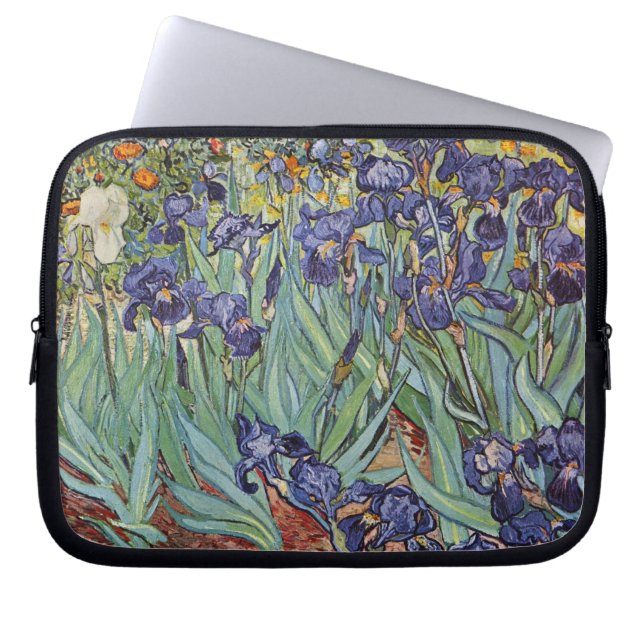 Van Gogh Irises Impressionist Painting Laptop Sleeve (Front)