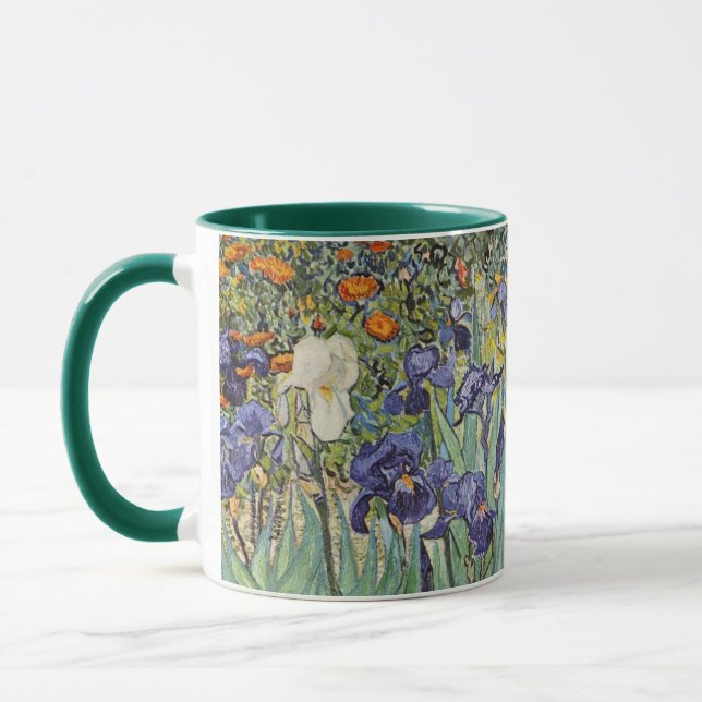 Van Gogh Irises Impressionist Painting Mug (Left)