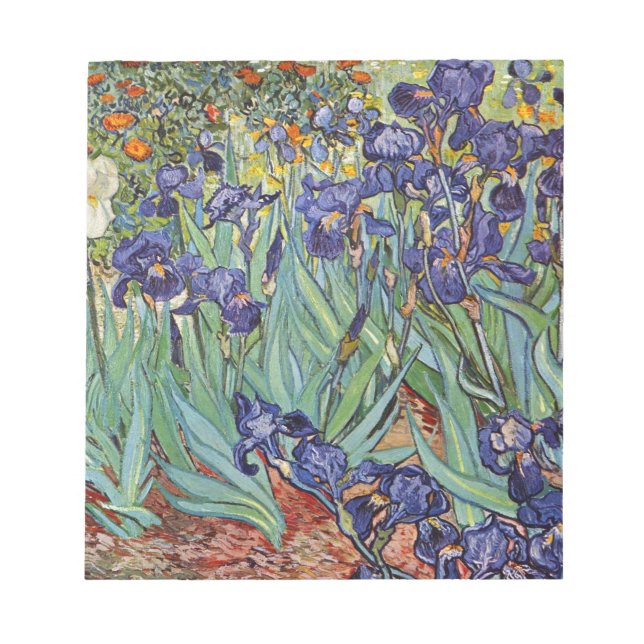 Van Gogh Irises Impressionist Painting Notepad (Front)