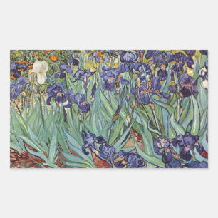 Van Gogh Irises Impressionist Painting Rectangular Sticker