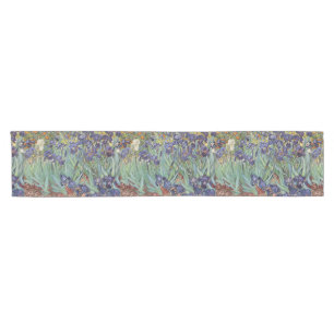 Van Gogh Irises Impressionist Painting Short Table Runner