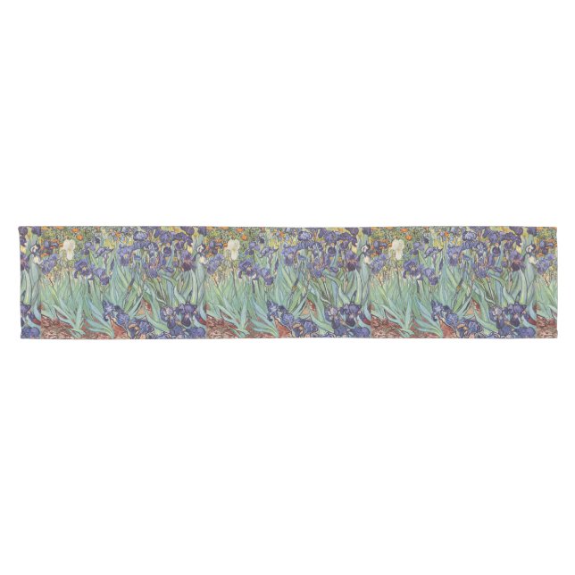 Van Gogh Irises Impressionist Painting Short Table Runner (Horizontal)