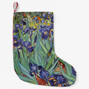 Van Gogh Irises Impressionist Painting Small Christmas Stocking
