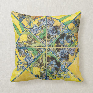 Van Gogh Irises Kaleidoscope Art Pillow