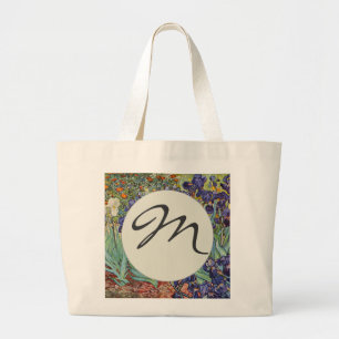 Van Gogh Irises monogram Large Tote Bag