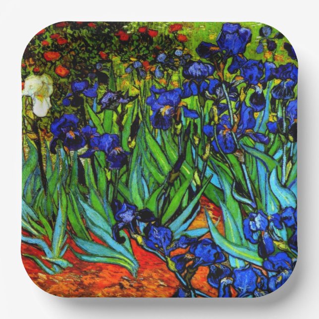 Van Gogh - Irises, Paper Plate (Front)