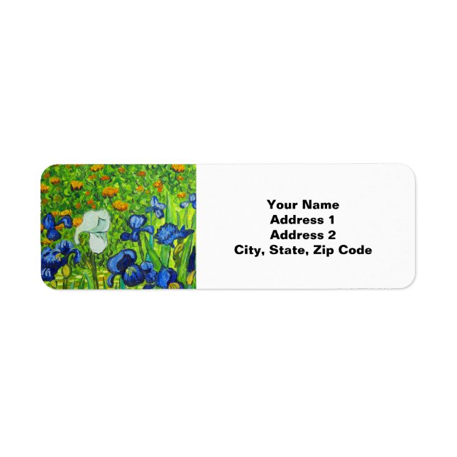 Van Gogh Irises Return Address Label (Front)
