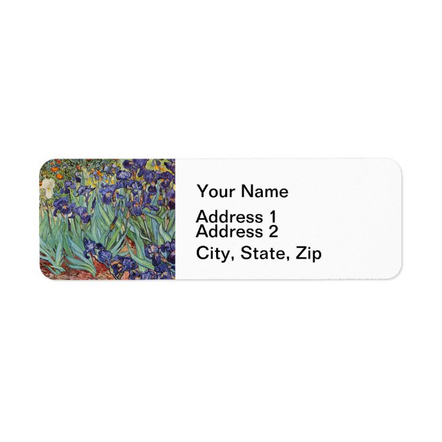 Van Gogh Irises Return Address Label (Front)