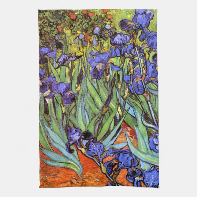 Van Gogh: Irises Tea Towel (Vertical)