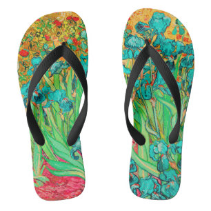 Van Gogh Irises/Teal/St. Remy Thongs