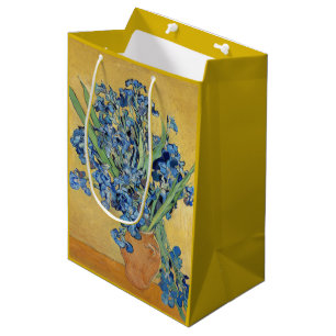 Van Gogh Irises Vase Flowers Still Life Famous Art Medium Gift Bag