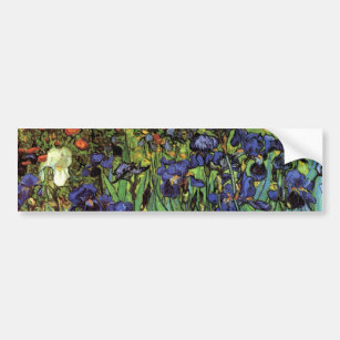 Van Gogh Irises, Vintage Garden Fine Art Bumper Sticker