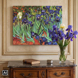 Van Gogh Irises, Vintage Garden Fine Art Canvas Print