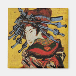 Van Gogh Japanese Courtesan Oiran Vintage Portrait Magnet