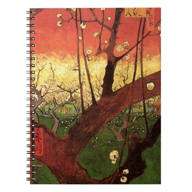 Van Gogh Japanese Flowering Plum Tree, Fine Art Notebook (Front)