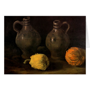 Van Gogh, Jars and 2 Pumpkins, Vintage Still Life