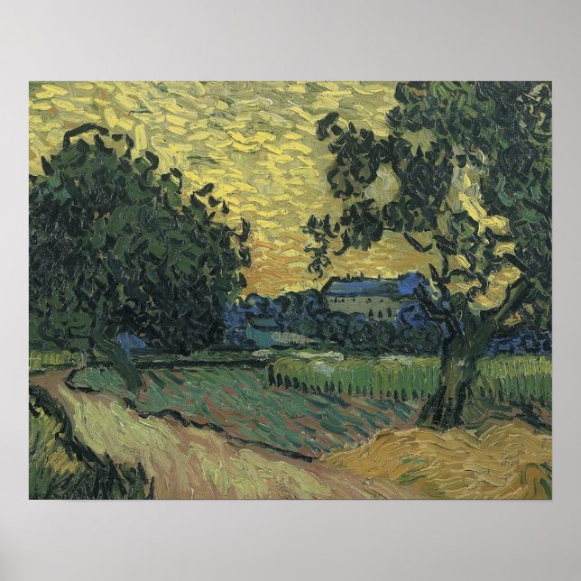 Van Gogh Landscape at Twilight 1890 Poster (Front)
