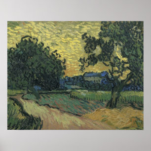 Van Gogh Landscape at Twilight 1890 Poster