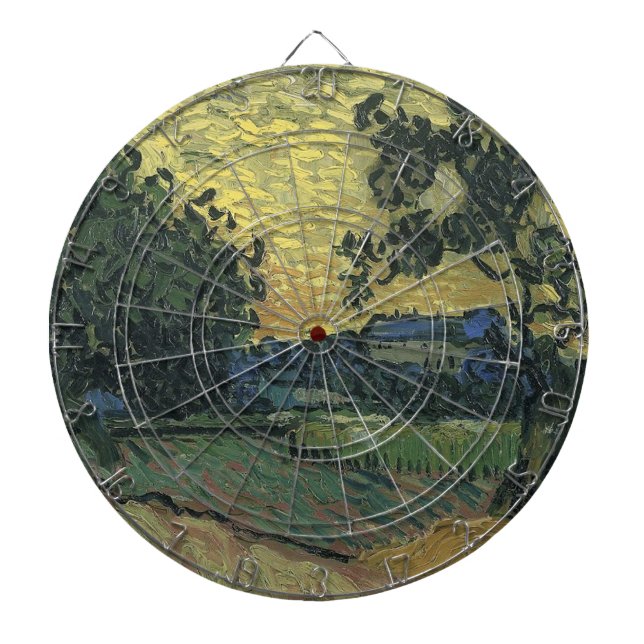 Van Gogh Landscape at Twilight Dartboard (Front)