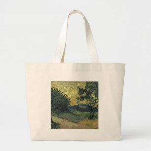 Van Gogh Landscape at Twilight Large Tote Bag