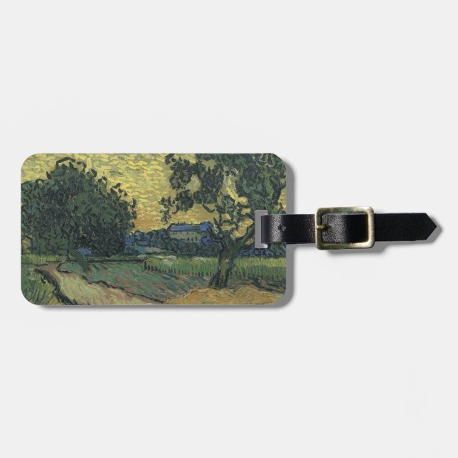 Van Gogh Landscape at Twilight Luggage Tag (Front Horizontal)