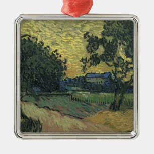 Van Gogh Landscape at Twilight Metal Ornament