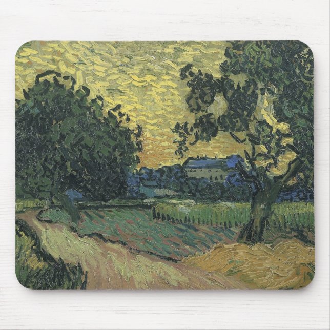 Van Gogh Landscape at Twilight Mouse Pad (Front)