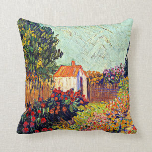 Van Gogh - Landscape, famous fine art painting Cushion