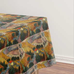 Van Gogh Landscape with House and Ploughman Tablecloth