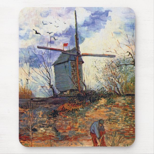 Van Gogh - Le Moulin De La Galette Windmill Mouse Pad (Front)