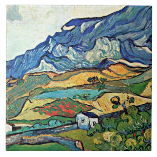 Van Gogh - Les Alpilles Mountain Landscape Ceramic Tile